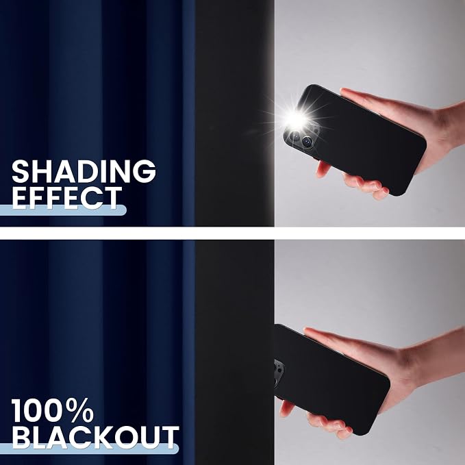 SimpleHome Navy Blue 100% Blackout Curtains Room Darkening Living Room 96 | - Image 4