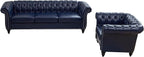 QHITTY 2 Piece Living Room Set, Chesterfield Sectional Sofa Chair Contemporary - Image 9