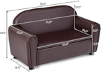 Costzon Kids Couch, 2 in 1 Double Seat Children's Sofa w/Under Seat Storage - Image 3