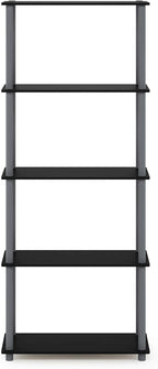 Furinno TURN-N-TUBE Storage Shelves, 5-Tier Book Shelf, Corner Shelf, Toolless - Image 6
