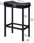 HOOBRO Bar Stools, Counter Height Stools, Saddle Barstools - Image 3