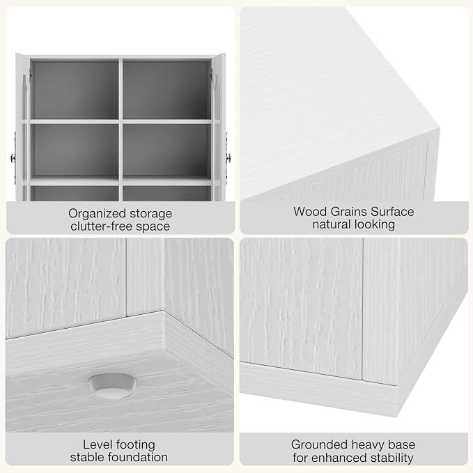 Buffet Cabinet with Storage, Modular Accent Sideboard Modern Credenza with DIY - Image 6