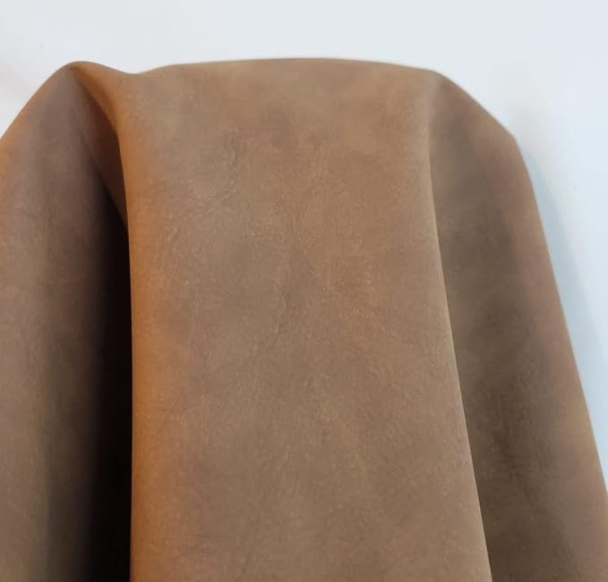 NAT Leathers | Desert Tan Tumbled Nubuck Soft Faux Vegan Leather PU | 3 Yard - Image 4