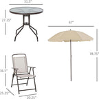 Outsunny 6 Piece Patio Dining Set - Image 7