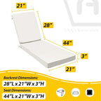 AAAAAcessories Outdoor Chaise Lounge Cushions, Fade-Resistant, Waterproof Patio - Image 5