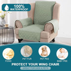 Turquoize 100% Waterproof Wing Chair Cover Wing Armchair Slipcovers Chair Couch - Image 2