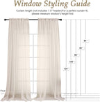 Cream Sheer Curtains 120 Inches Long 2 Panels Set, 59 Inch Extra Wide Soft Airy - Image 7