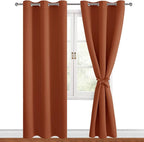 Fall Blackout Curtains for Bedroom, 42 x 84 Inches Long Burnt Ochre | Thermal by Hiasan