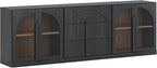 BELLEZE 3-Piece Modular Sideboard Cabinet Freely Configurable, Modern Wood - Image 9