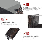 Tangkula 4 Piece Patio Furniture Set, Outdoor Wicker Conversation Set - Image 7