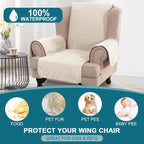 Turquoize 100% Waterproof Wing Chair Cover Wing Armchair Slipcovers Chair Couch - Image 2