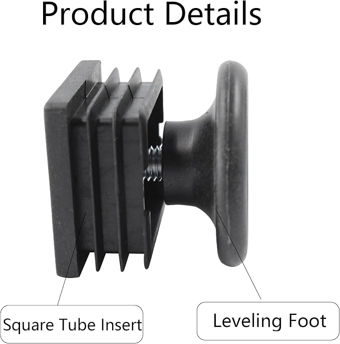 8Pcs Adjustable Leveling Feet 38 x 38mm Square Insert Kit Furniture Glide - Image 4