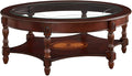 Traditional Solid Wood Oval Coffee Table, Elegant Center Table by BAXMUY