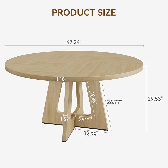 GAOMON 47 Inch Round Dining Table - Image 2
