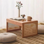 Japanese Wooden Bay Window Nightstand Coffee Table Sofa Side Table Square Tea - Image 7