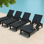 Outdoor Chaise Lounge Chairs Set of 4, 5-Position Adjustable Tanning Lounge by NBYSGO