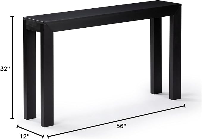 Plank+Beam Modern Solid Wood Console Table, 56 Inch, Sofa Table, Narrow - Image 2
