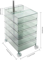 5 Tier Storage Cabinet, 360° Rotating Sofa Side Cabinet, Mobile Bedside Table - Image 3