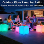 20-in LED Cube Chair, Dimmable RGB Color Changing Light Cubes w/Remote - Image 6
