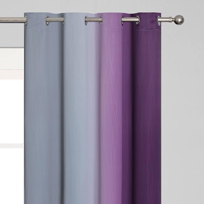 Purple and Grey Ombre Blackout Curtains - Image 4