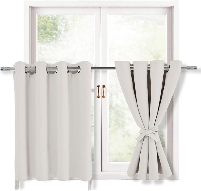 Blackout Curtains for Bedroom, 52 * 30 Length, Ivory | Thermal Insulated & by Hiasan