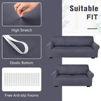 Peryiter 2 Pcs Sofa Covers Couch and Loveseat Covers Set Stretch Sofa Slipcover - Image 4