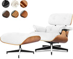 Top Grain Leather, Mid Century Chaise Lounge Chair and Ottoman, Reading Chair by MakeHomeBetter