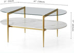 LumFurn Oval Coffee Table, Mid-Century Modern Design, L41 x W21 x H17 inch - Image 2