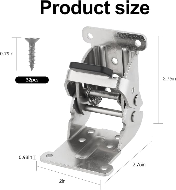 Self Locking Hinges Furniture Table Legs Locking Brackets, 90 Degree Folding - Image 2