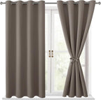 Blackout Curtains for Bedroom, 52 x 54 Inches Long, 2 Panels | Thermal by Hiasan