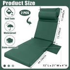 Wenqik 2 Pcs Outdoor Chaise Lounge Cushion - Image 2
