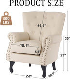Modern Accent Chair Set of 2, PU Leather Armchair - Image 2