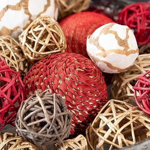 ANDALUCA Decorative Balls Orbs Bag (Red Gold) - Image 6