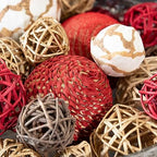 ANDALUCA Decorative Balls Orbs Bag (Red Gold) - Image 6