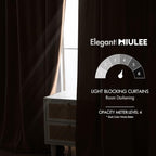 MIULEE Blush Beige Velvet Curtains 52x108 inches Luxury Blackout Curtains | - Image 5