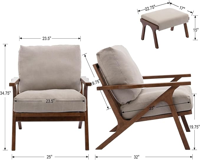 HNY Mid Century Modern Accent Chair - Image 2