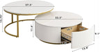27.6" Modern Round Nesting Coffee Table Fluted - Image 2