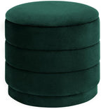 15" Upholstered Round Velvet Ottoman - Image 3
