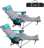 Reclining Camping Chair with Removable Footrest Lounge Chair with Headrest by POEPORE__LOOKGOODFEELGOOD
