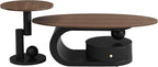 Modern Oval Coffee Table Set of 2, Wood Living Room Accent Coffee Table and - Image 5