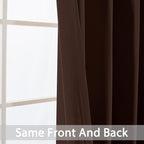 Yakamok Room Darkening Curtains 52x96 inch Long Chocolate Brown-Bedroom | 2 - Image 6