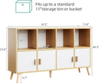 8-Cube Storage Organizer with Doors & 5 Solid Wood Legs, Mid-Century Modern - Image 3