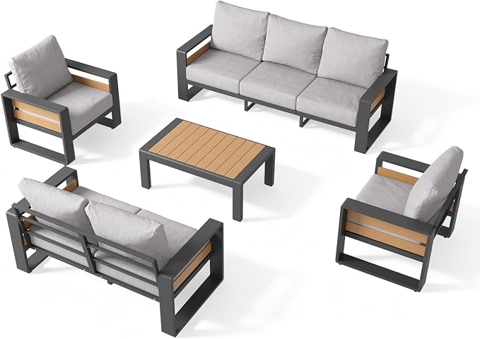 Aoxun Aluminum Patio Furniture Set, 5 Piece Luxury Outdoor Sectional - Image 9