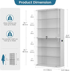71" Tall Display Cabinet with Glass Doors, Rounded Curio Cabinet with Motion - Image 2