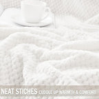 Exclusivo Mezcla Soft Waffle Fleece Bed Blanket Queen Size, Cozy Flannel - Image 6