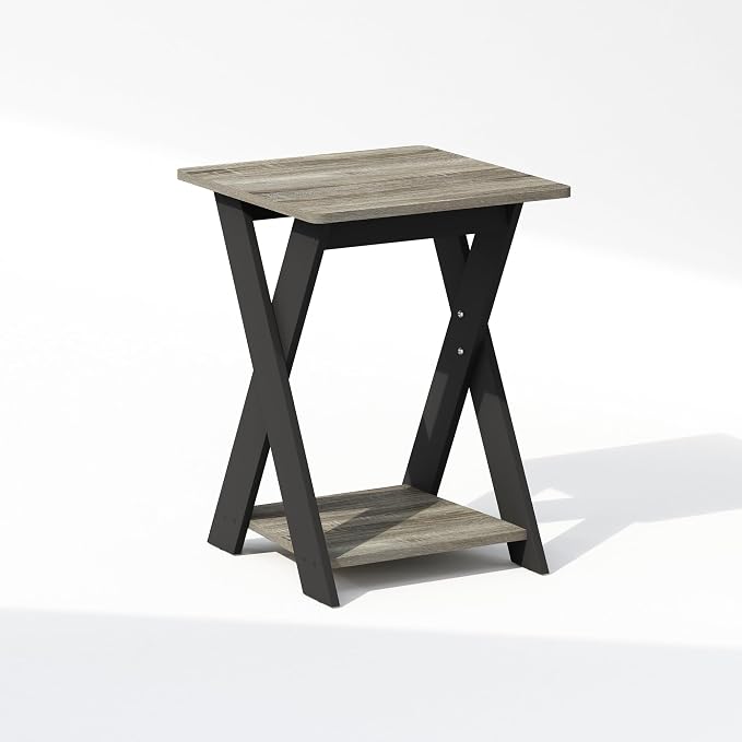 Furinno TIDUR Night Stand, Open Shelf Design X-Legs Nightstand, Criss-Crossed - Image 5