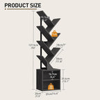 RALGEND Tree Bookshelf, 6 Tier Bookcase - Image 3