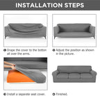 HunnmingRe Sofa Covers for 3 Cushion Couch Stretch Sofa and Loveseat Covers Set - Image 3