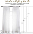 White Sheer Curtains 120 Inches Long 2 Panels Set, 59 Inch Extra Wide Soft Airy - Image 2