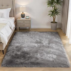 Goolela Grey Sheepskin Area Rug 5x7 Fluffy Fuzzy Furry Carpet - Image 2